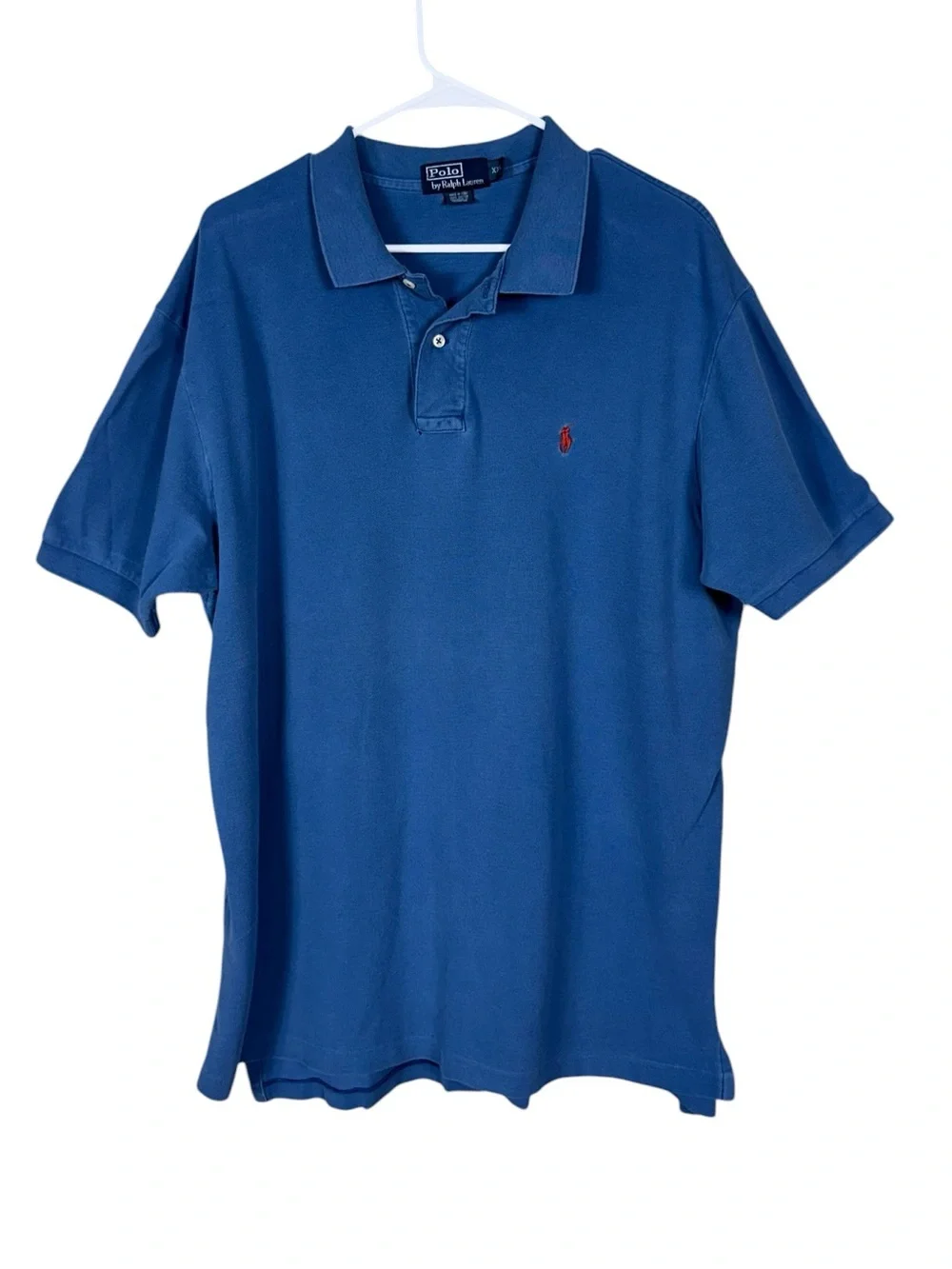 Vintage Polo Ralph Lauren Polo Shirt XXL Preppy Logo Pony Golf Tennis Prep Blue